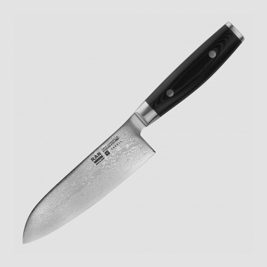 YAXELL Нож кухонный Сантоку 16,5 см, «Santoku», дамасская сталь YA36001 Ran