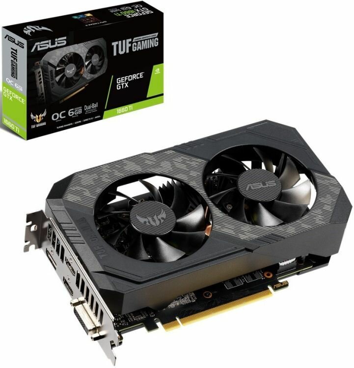 Видеокарта Asus TUF-GTX1660TI-O6G-EVO-GAMING 6Gb