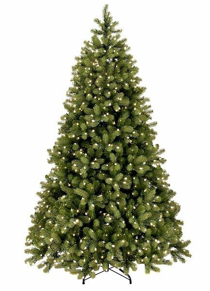 Искусственная елка с огоньками Бейберри 228 см, 600 теплых белых ламп, литая + ПВХ, National Tree Company 31HPEBY75LPC/PEBY-W39G-75