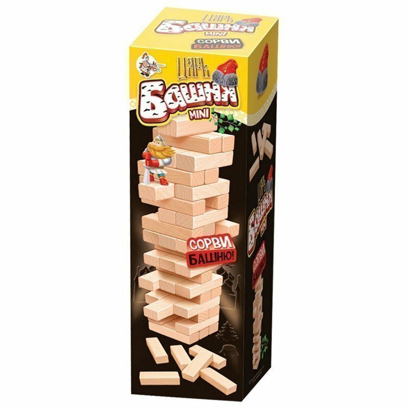 Игра настольная "Царь башня mini", неокрашенные деревянные блоки, 10 королевство, 2791 Десятое Королевство
