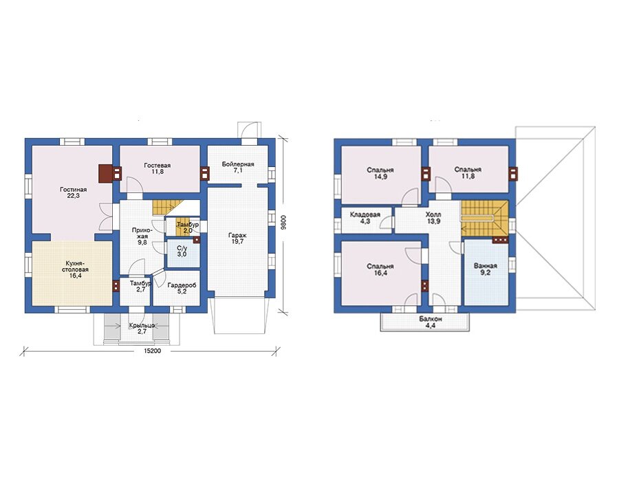 Проект дома Plans-57-24 (170 кв.м, газобетон) - фотография № 2