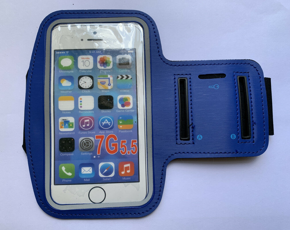 фото Чехол на руку для телефона синий