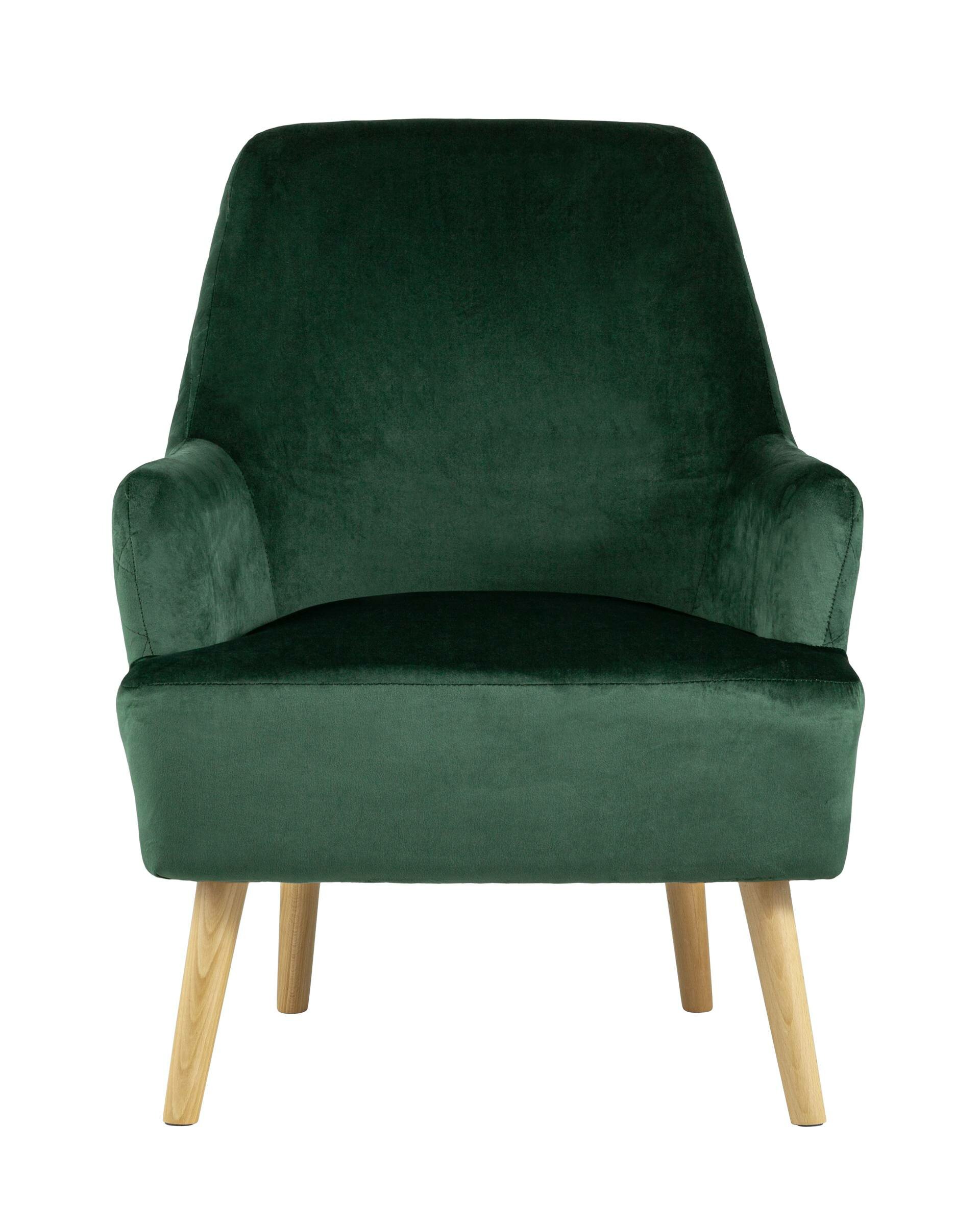 Кресло STOOL GROUP Хантер зеленый обивка велюр ножки массив дерева