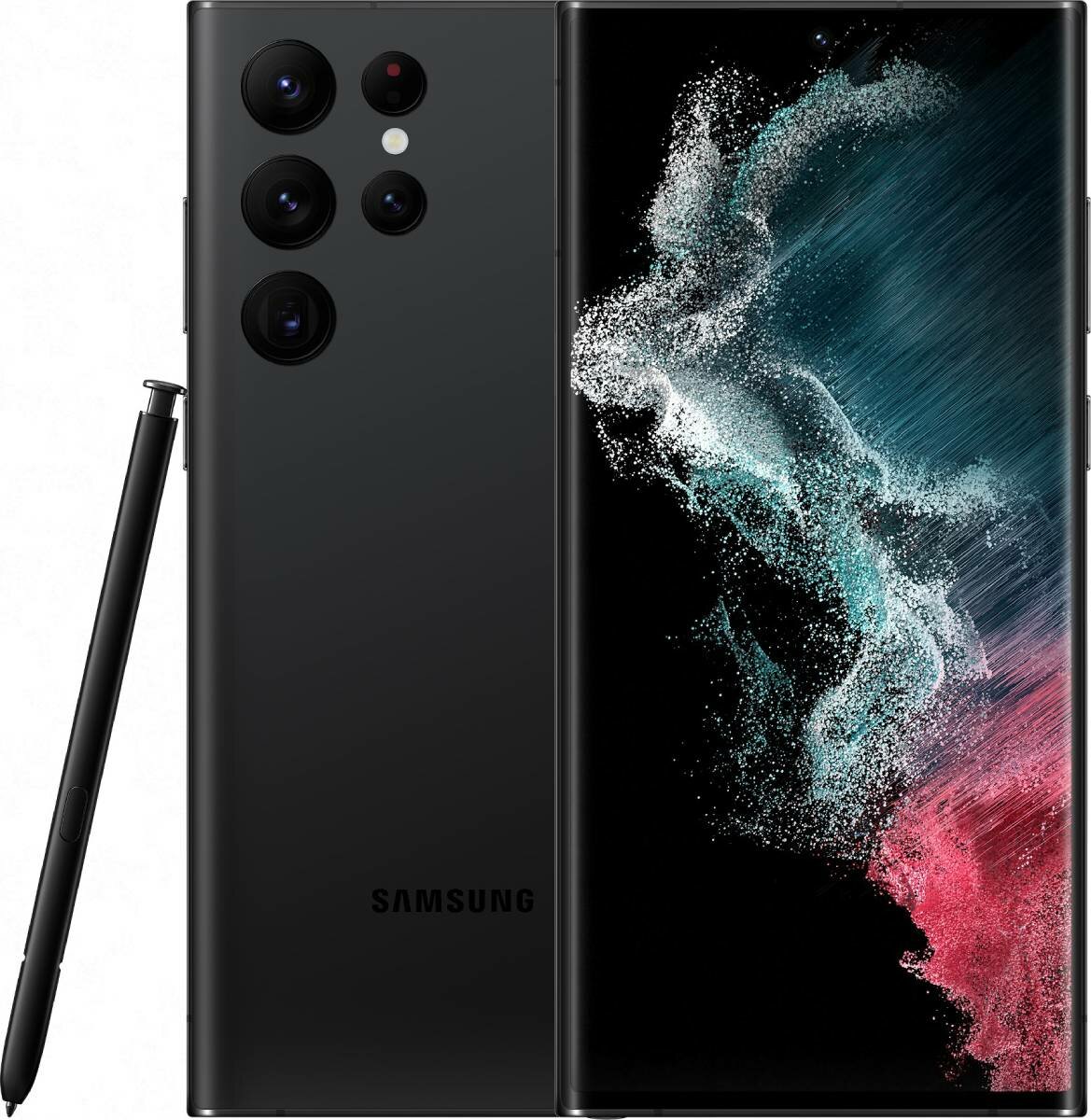 Samsung Смартфон Samsung Galaxy S22 Ultra 12/256GB SM-S908E/DS(Snapdragon 8 Gen 1), черный фантом