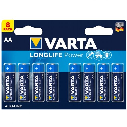 Батарейка AA щелочная Varta LR6-8BL Longlife Power (High Energy 4906) в блистере 8шт.