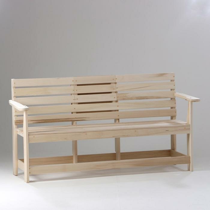 Скамейка, 160×60×90см, из липы, с выдвижным столиком, "Добропаровъ" - фотография № 2