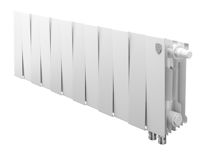 Радиатор биметаллический Royal Thermo PianoForte 200 /Bianco Traffico 12 секции VDR нижнее правое подключение