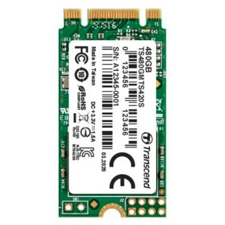 Transcend Твердотельный диск 480GB MTS420, 3D NAND, M.2, SATA3, TS480GMTS420S