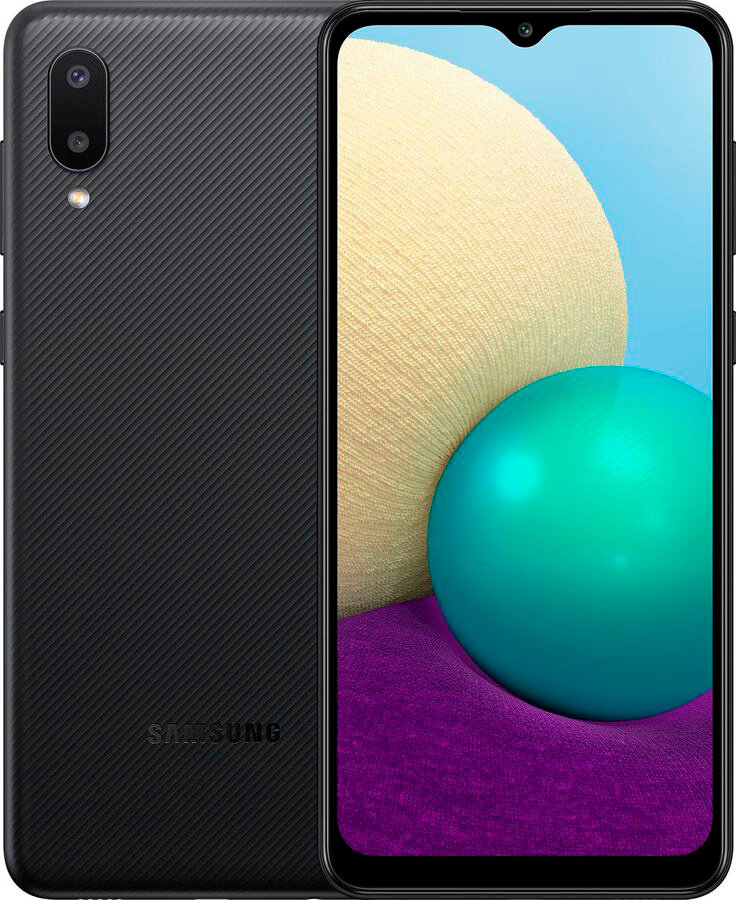 Смартфон Samsung SM-A022 Galaxy A02 32Gb 2Gb черный моноблок 3G 4G 2Sim 6.5" 720x1600 Android 10 13Mpix 802.11 b/g/n GPS GSM900/1800 GSM1900 TouchSc microSD max1024Gb