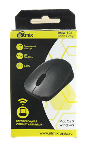 Беспроводная мышь Ritmix RMW-502 черно-серая