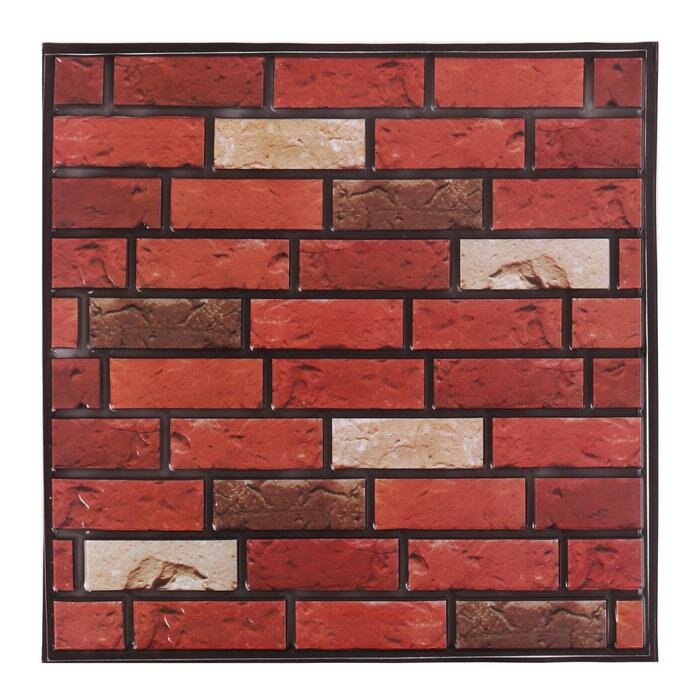 фото Самоклеящаяся ПВХ панель "Кирпич красный" 33*33см