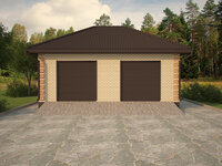 Проект гаража STROY-RZN G-0003 (49,7 м2, 8,83*6,75 м, керамический блок 250 мм, облицовочный кирпич)