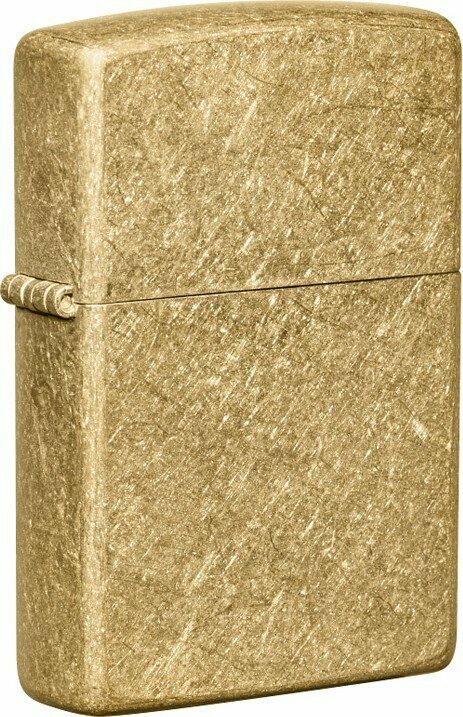 Зажигалка ZIPPO Classic с покрытием Tumbled Brass, латунь/сталь, золотистая, матовая, 38x13x57 мм - фотография № 2