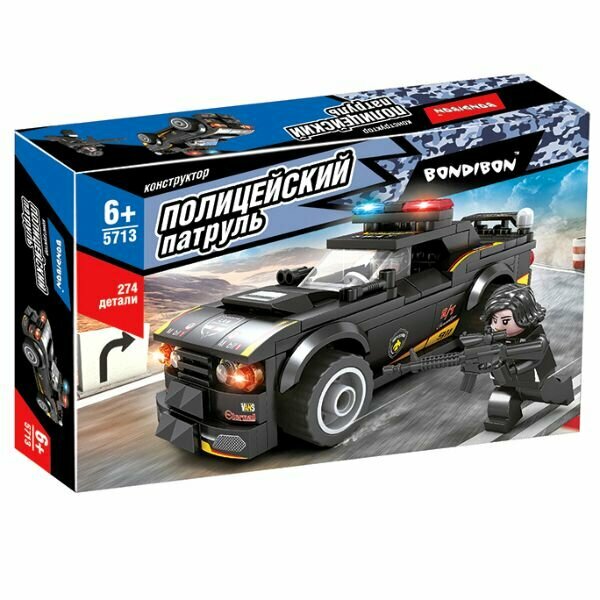 Конструктор Bondibon Полицейский патруль: Машина (274 детали)