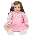 Кукла Reborn (Реборн) - Девочка в рубашке с цветами (61 см), 24RB101 - изображение