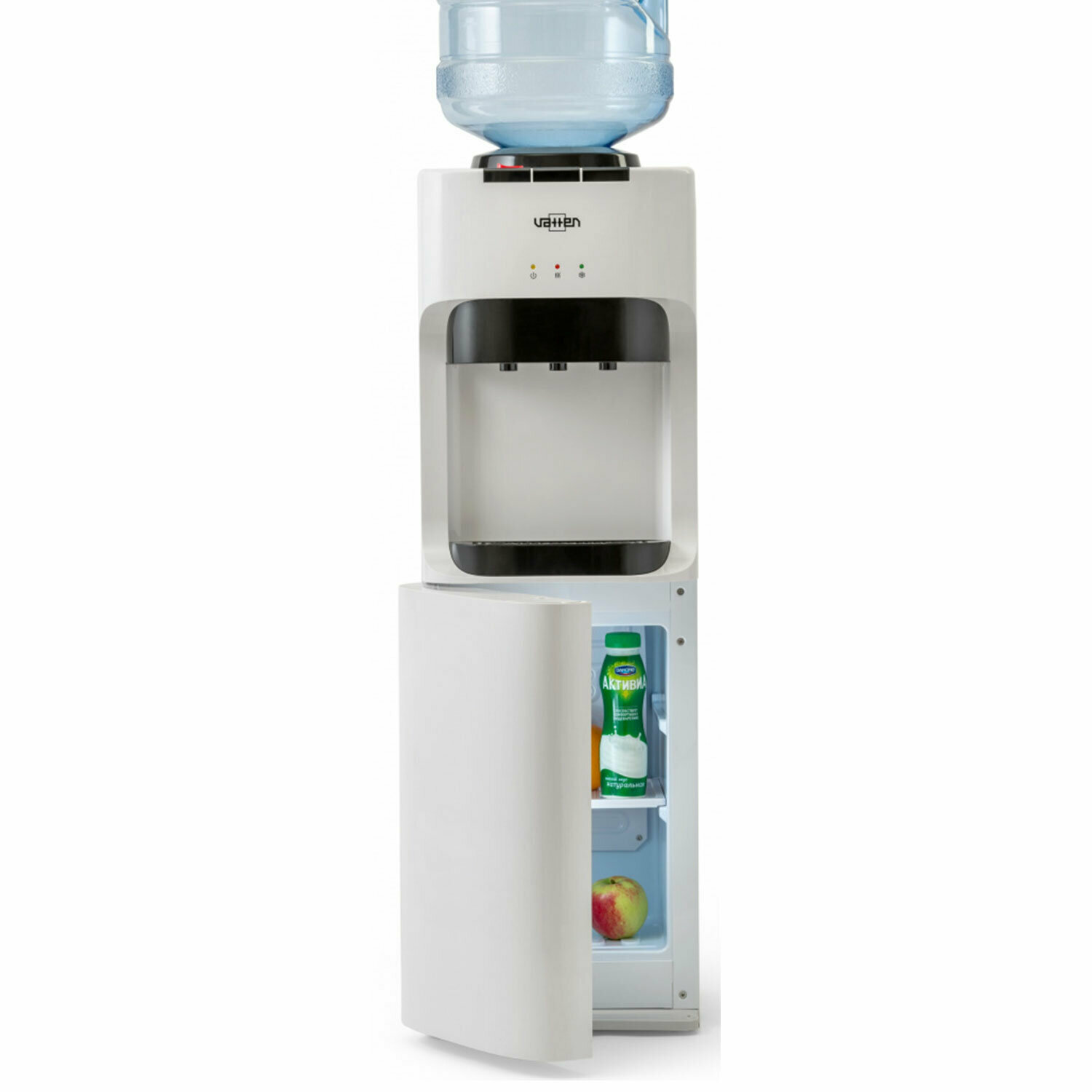 Кулер для воды VATTEN V45WKB, напольный, нагрев/охлаждение компрессорное, 3 крана, холодильник, белый - фотография № 2