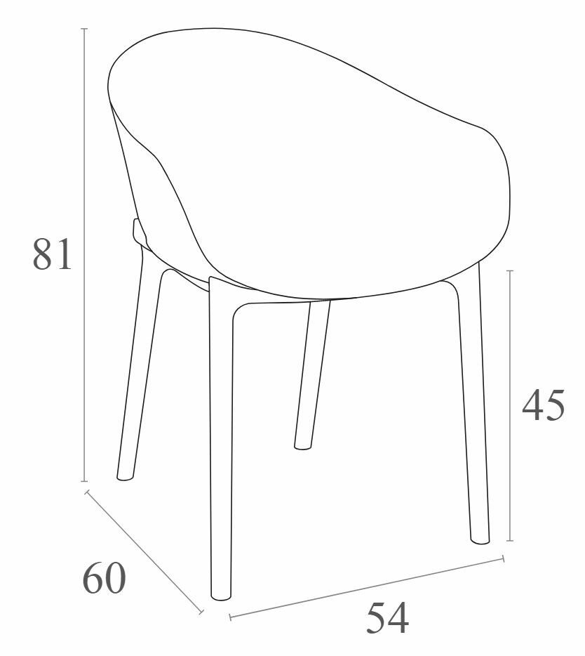 Кресло пластиковое ReeHouse Sky Марсала - фотография № 5