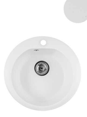 Кухонная мойка круглая 505х190мм Reflexion Core RX1350WH, белый - фотография № 1