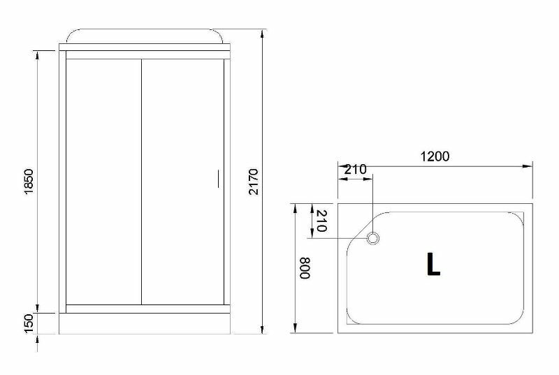 Душевая кабина Royal Bath RB 8120HP1-T L 1200x800x2170 (прозрачное) - фотография № 2