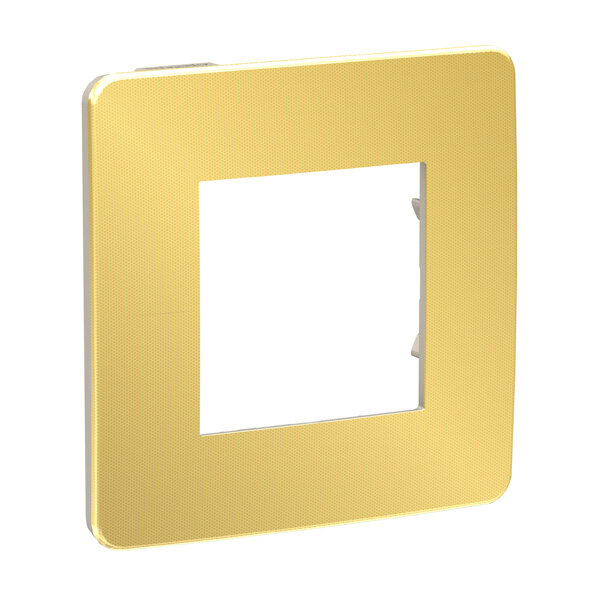 Рамка-1 Unica New Studio Metal NU280260 золото задняя панель бежевая Schneider Electric