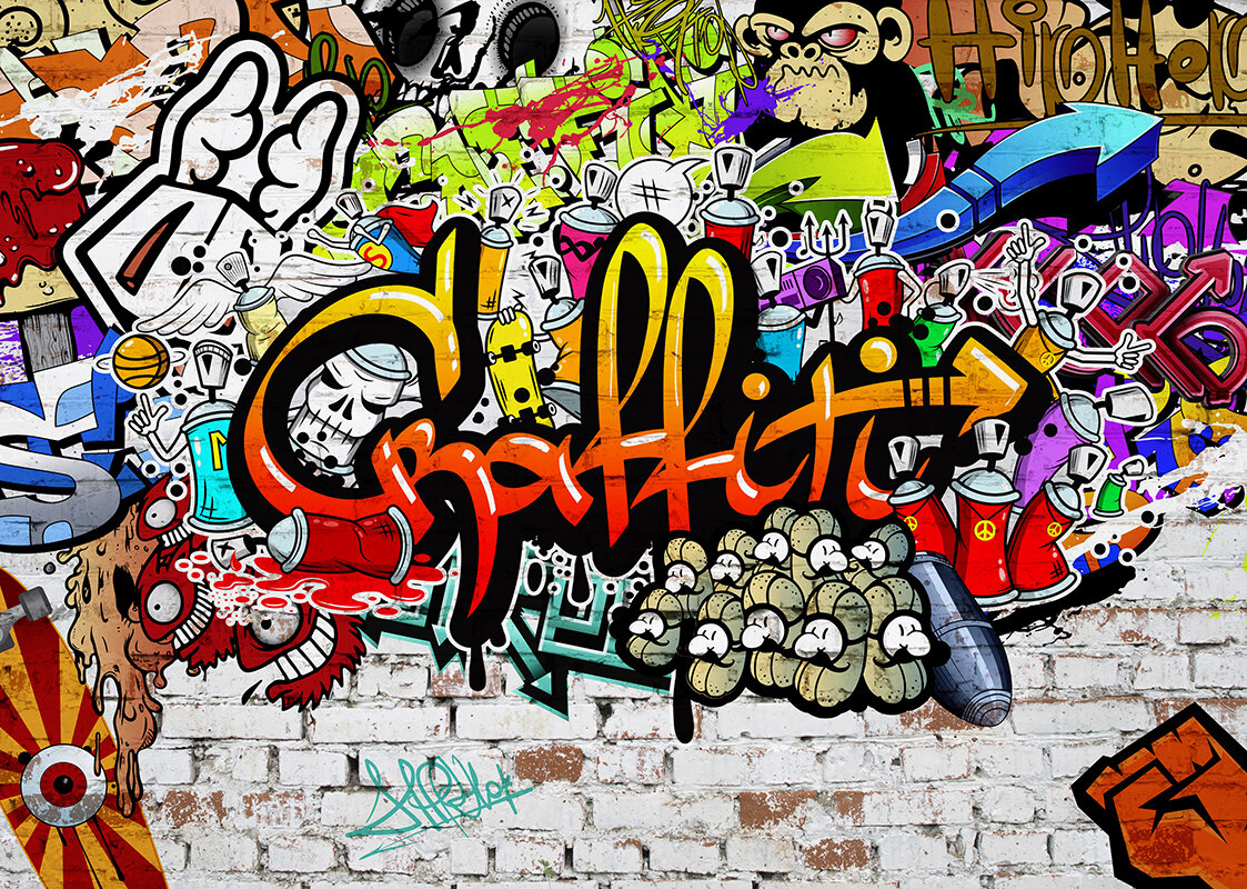 Граффити. Graffiti - Виниловые фотообои, (211х150 см)