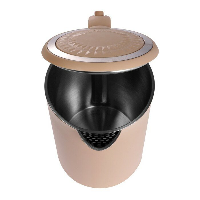 Чайник электрический Centek CT-0020, пластик, колба металл, 1.7 л, 2200 Вт, бежевый - фотография № 5