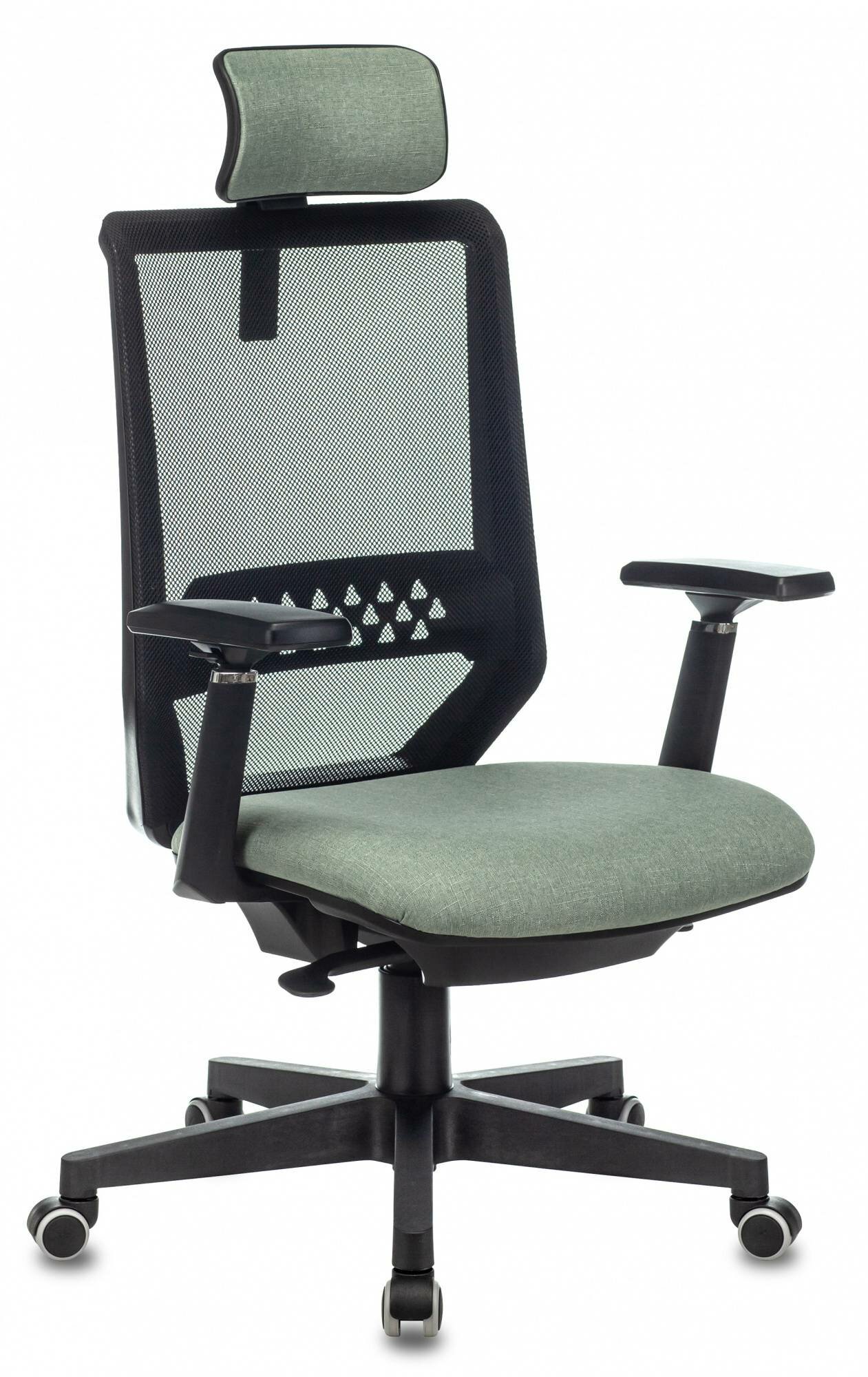 Кресло руководителя Бюрократ EXPERT, обивка: сетка/ткань, цвет: черный/зеленый 38-407