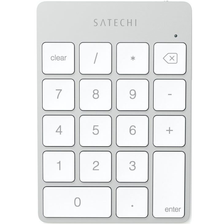 Беспроводная клавиатура Satechi Slim Rechargeable Aluminum Bluetooth Keypad серебристая (ST-SALKPS)