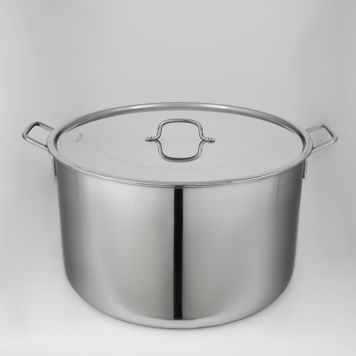 фото Котёл «Общепит», 50 л, d=50 см, h=26 см, металлическая крышка, клёпаные ручки