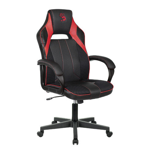 Кресло игровое A4TECH Bloody GC-300, на колесиках, эко.кожа/дышащая ткань, черный/красный