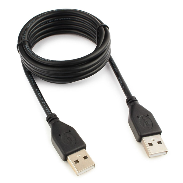 фото Кабель Noname USB2.0 Cablexpert AM/AM, двойной экран, медь, Pro, 1.8м, черный, пакет