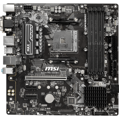 MicroStar MSI B450M PRO-VDH MAX {Soc-AM4 AMD B450 4xDDR4 mATX AC`97 8ch(7.1) GbLAN RAID+VGA+DVI+HDMI}