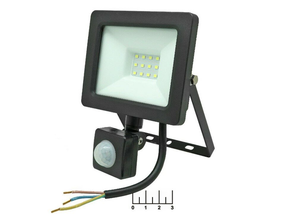 Прожектор светодиодный с датчиком движения 220V 20W 6400K белый холодный 12LED SFL80-20 IP65 29522