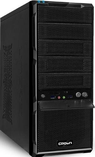 CROWN CM-SMP888A Корпус Miditower black ATX (2*usb3.0+CM-PS450W smart)