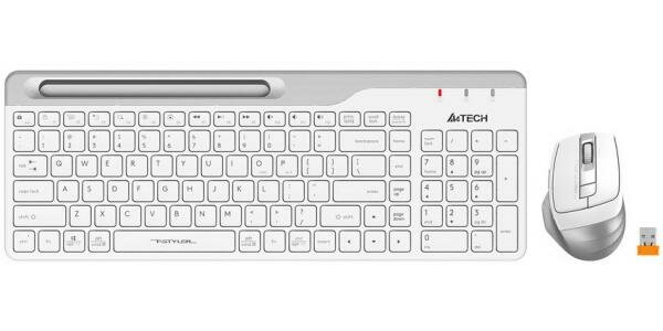 Клавиатура + мышь A4Tech Fstyler FB2535C белый/белый, интерфейс USB, беспроводной, slim-дизайн — фото 3