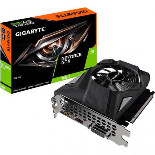 Видеокарта Gigabyte PCI-E GV-N1656D6-4GD NVIDIA GeForce GTX 1650 4096Mb 128bit GDDR6 1635/12000 DVIx1/HDMIx1/DPx1/HDCP Ret low profile