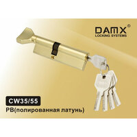 Цилиндровый механизм DAMX перфорированный ключ-вертушка CW35/55 Полированная латунь (PB)