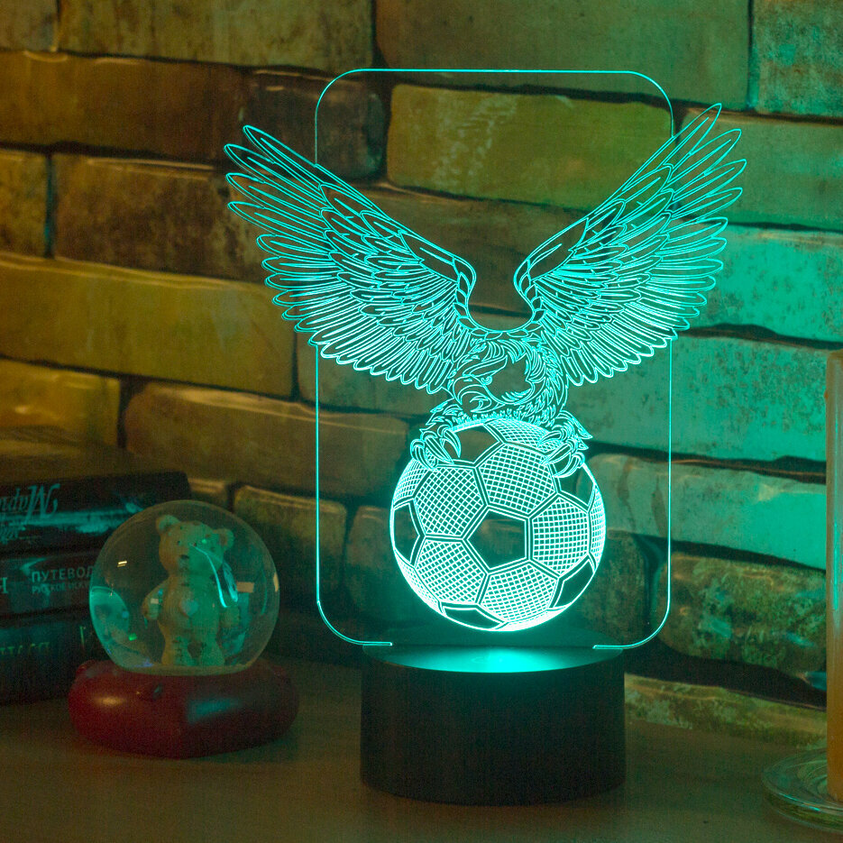 Ночник детский 3D Светильник Орёл с футбольным мячом