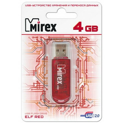  Mirex Elf Red 4  usb 2.0 Flash Drive - 