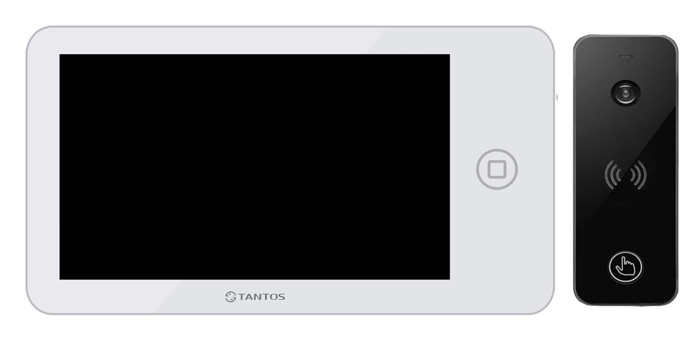 Tantos NEO (белый) и iPanel 2+(черная) (комплект домофона с экраном 7 и вызывной панелью с широким углом обзора)