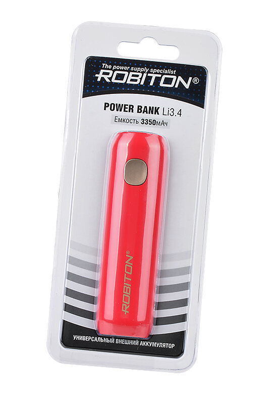 Robiton Внешний аккумулятор 3400мАч Robiton Power Bank Li3.4 Rose (Li3.4 ROSE)