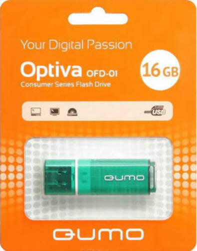 Флешка 16Gb Qumo QM16GUD-OP1-green .
