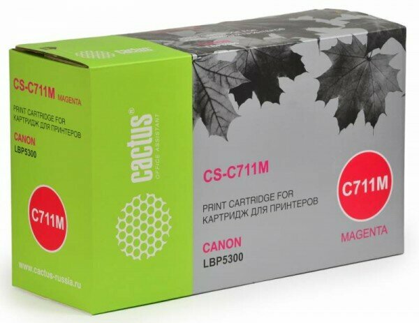 Тонер Картридж Cactus CS-C711M пурпурный для Canon LBP5300 (6000стр.) CS-C711M