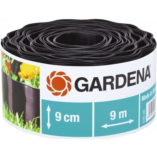 Бордюр GARDENA 9 см, длина 9 м чёрный