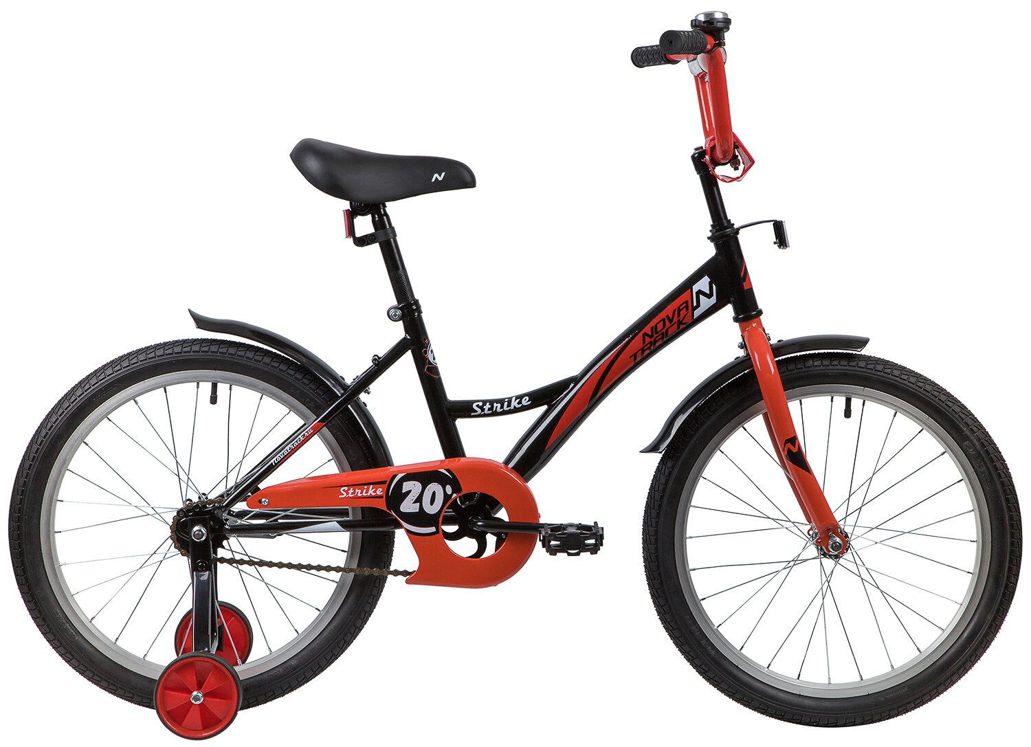 Детский велосипед Novatrack Strike 20 (2020) Черный-красный