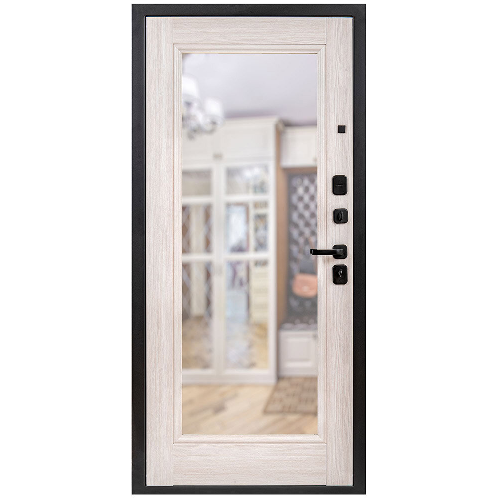 Дверь входная Portika Porta R-3 880х2050 мм графит - бьянко вералинг с зеркалом правая - фотография № 3