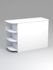 Модуль кассового стола "ривьера" №4 правосторонний, Белый 125 x 46.4 x 90 см