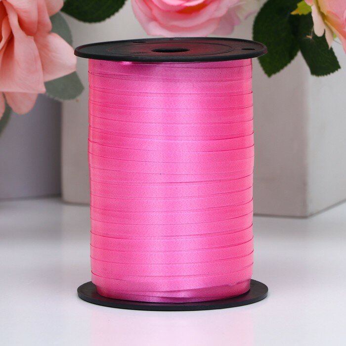 фото Лента для декора Sima-land розовый, 0,5 см х 250 м