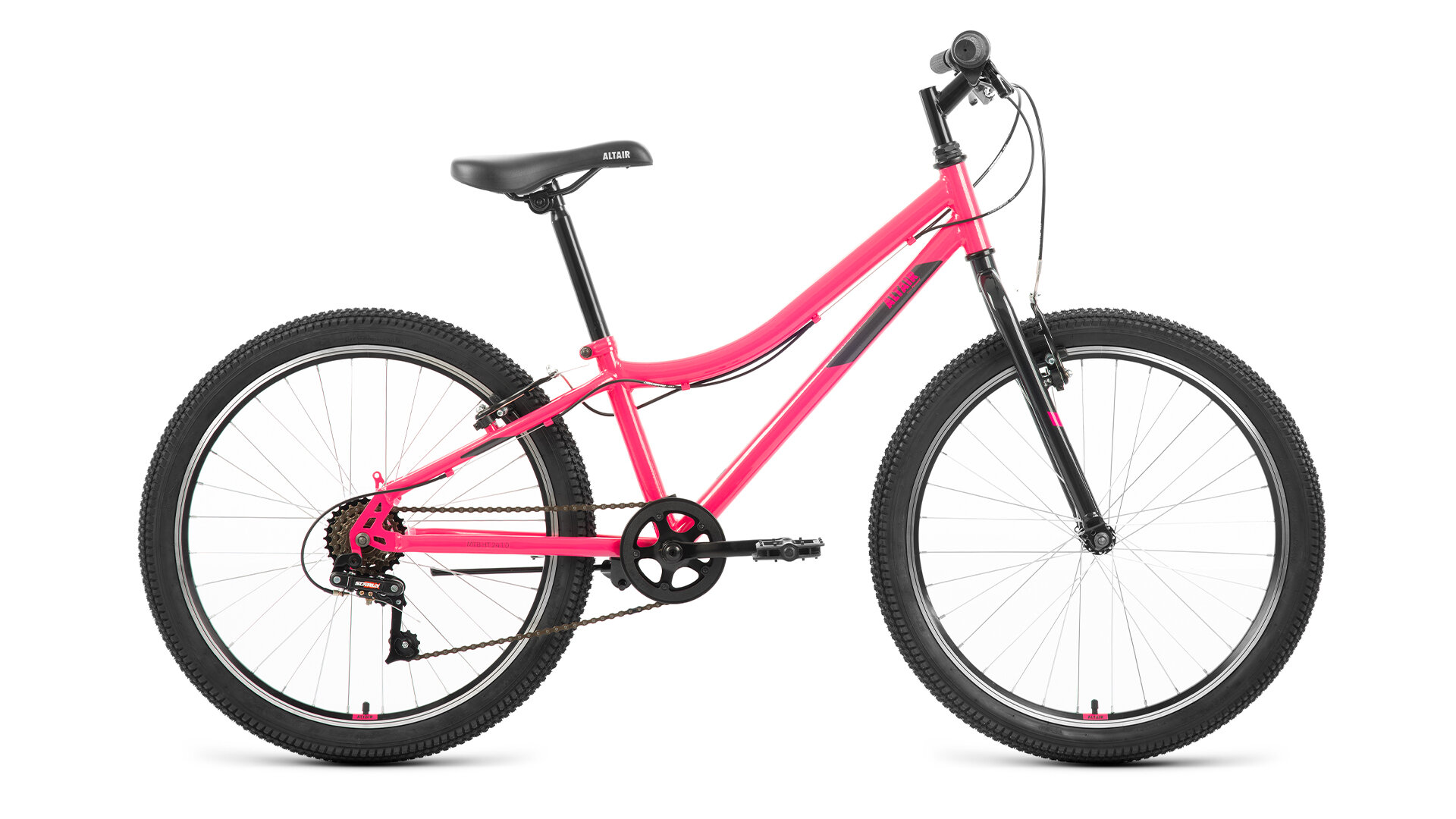 Подростковый велосипед Altair MTB HT 24 1.0 год 2022 цвет Розовый-Серебристый