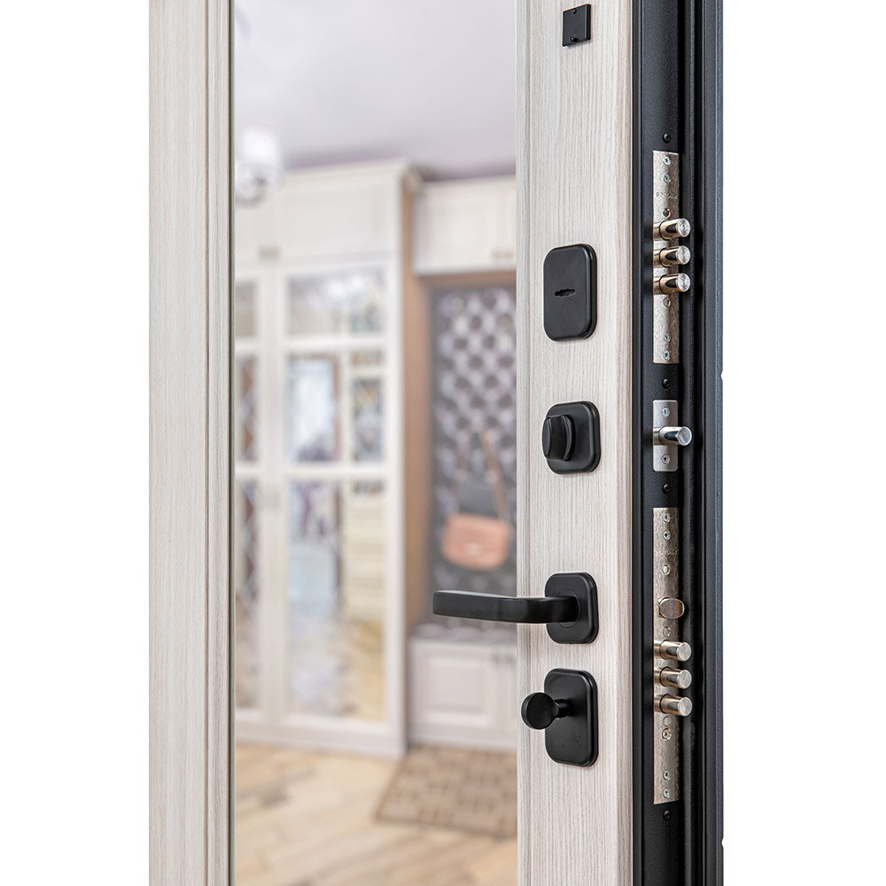Дверь входная Portika Porta R-3 980х2050 мм графит - бьянко вералинг с зеркалом правая - фотография № 5